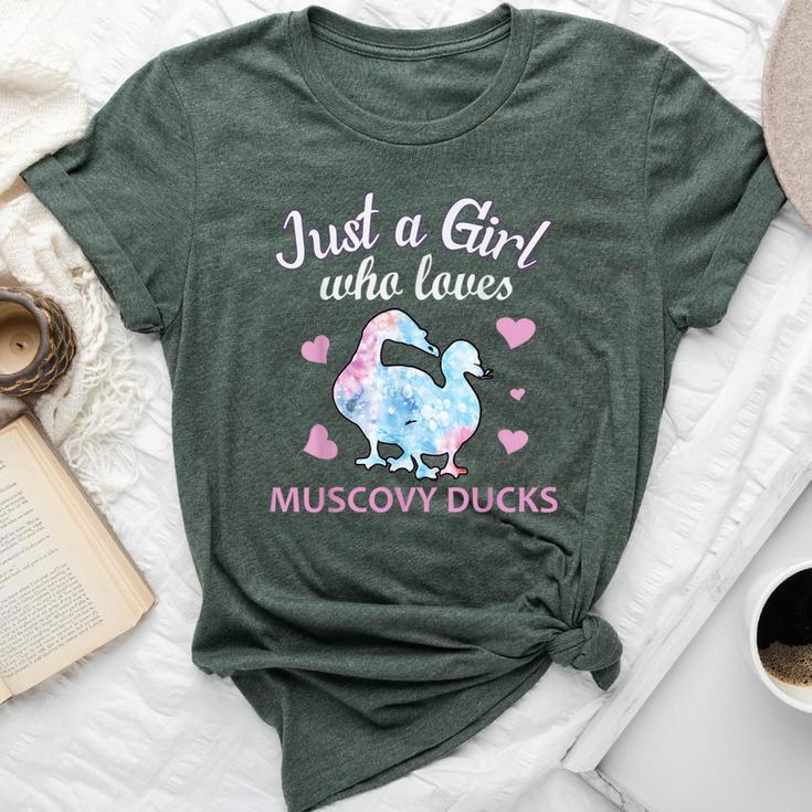 Just A Girl Who Loves Muscovy Duck Cute Duck Owner Bella Canvas T-shirt