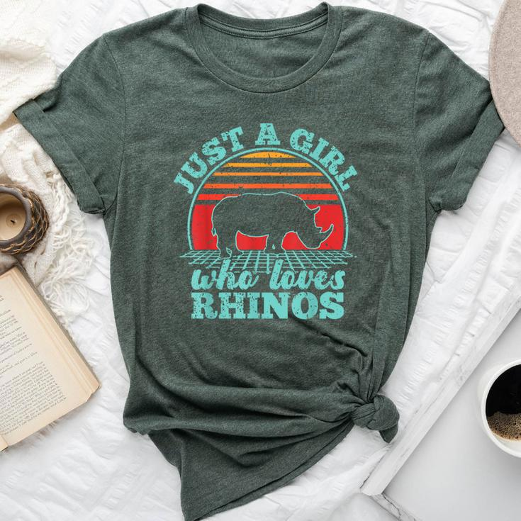 Just A Girl Who Loves Rhinos Retro Vintage Style Women Bella Canvas T-shirt