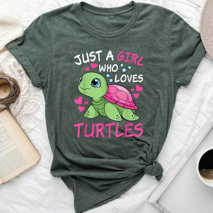 Just A Girl Who Loves Turtles Ocean Animal Cute Sea Turtle Bella Canvas T-shirt