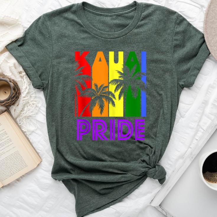 Kauai Pride Gay Pride Lgbtq Rainbow Palm Trees Bella Canvas T-shirt