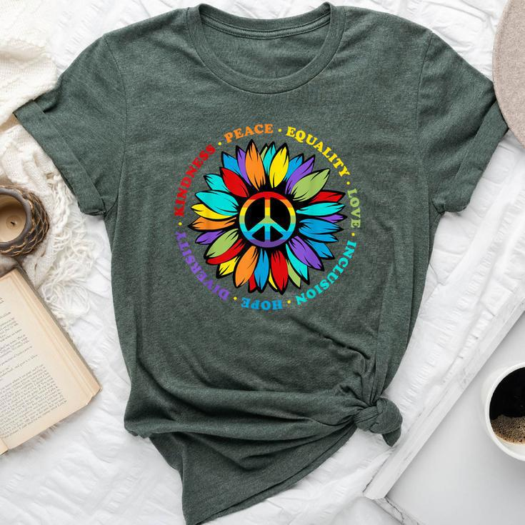 Kindness Peace Equality Love Hope Rainbow Human Rights Bella Canvas T-shirt