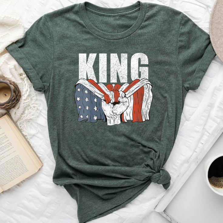 King Last Name Family Matching Retro American Flag Bella Canvas T-shirt