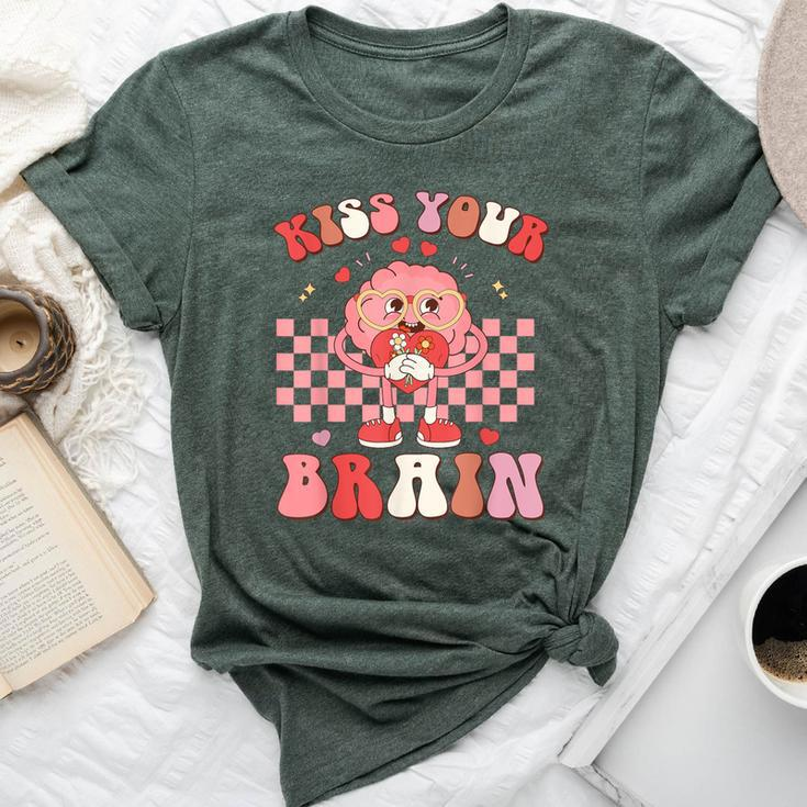 Kiss Your Brain Retro Valentines Day Teacher Squad Kid Women Bella Canvas T-shirt