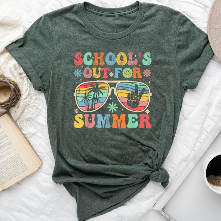 Last Day Of School Groovy School's Out For Summer Teacher Bella Canvas T-shirt