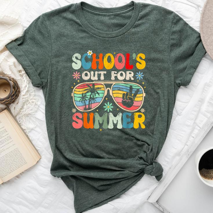 Last Day Of School Groovy School's Out For Summer Teacher Bella Canvas T-shirt
