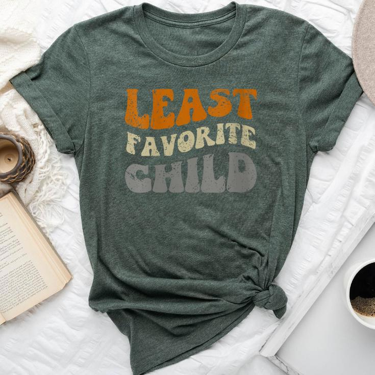Least Favorite Child Sarcastic Retro Wavy Text Bella Canvas T-shirt