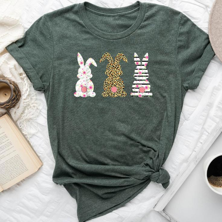 Leopard Bunny Easter Rabbit Happy Easter Day Girls Kid Bella Canvas T-shirt