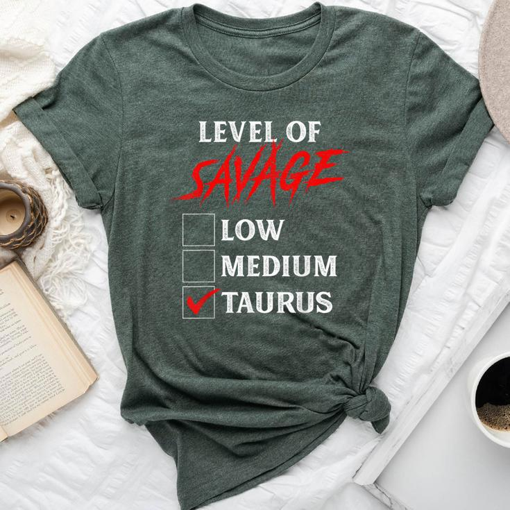 Level Of Savage Taurus Zodiac Queen King Girl Bella Canvas T-shirt