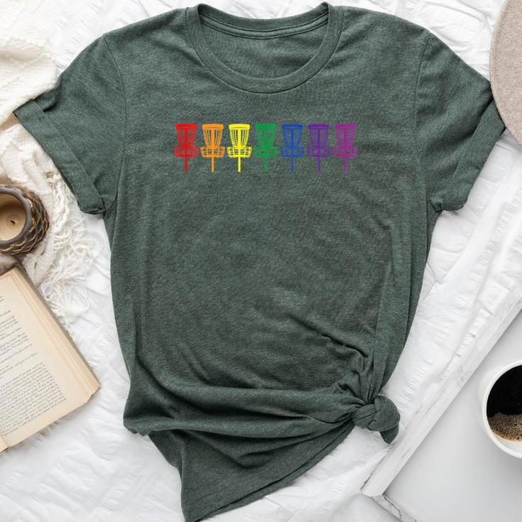 Lgbt Disc Golf Rainbow Basket Gay Queer Pride Disc Golfer Bella Canvas T-shirt