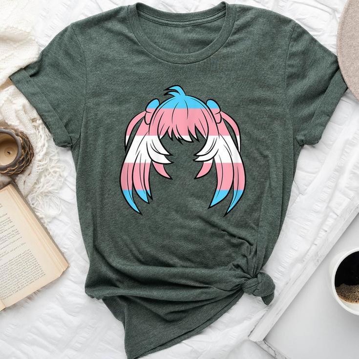 Lgbt-Q Anime Transgender Pride Japanese Girl Hair Women Bella Canvas T-shirt