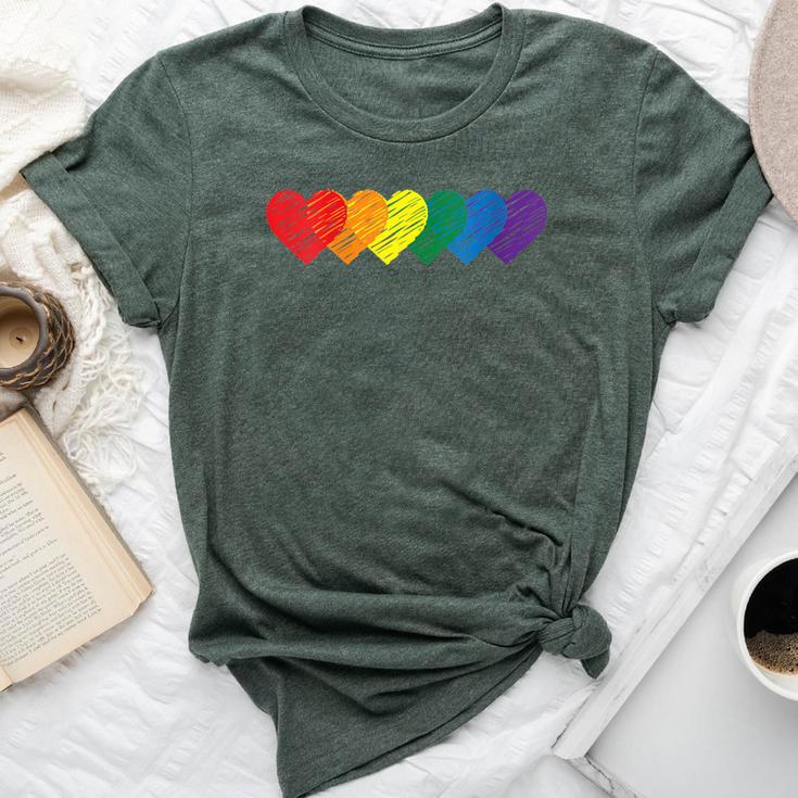 Lgbt Rainbow Heart Lgbtqia Gay Pride Rainbow Bella Canvas T-shirt