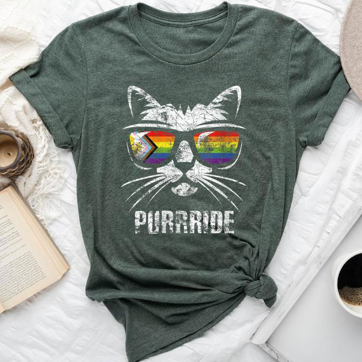 Lgbtq Pride Flag Cat Vintage Pride Month Bella Canvas T-shirt