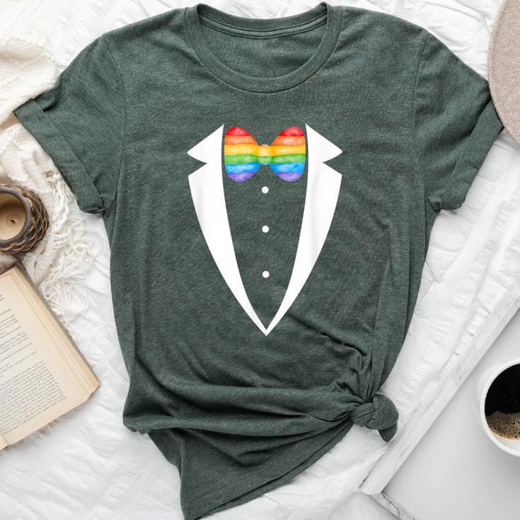 Lgbtq Tuxedo Rainbow Tuxedo Suspenders Gay Pride Month Bella Canvas T-shirt