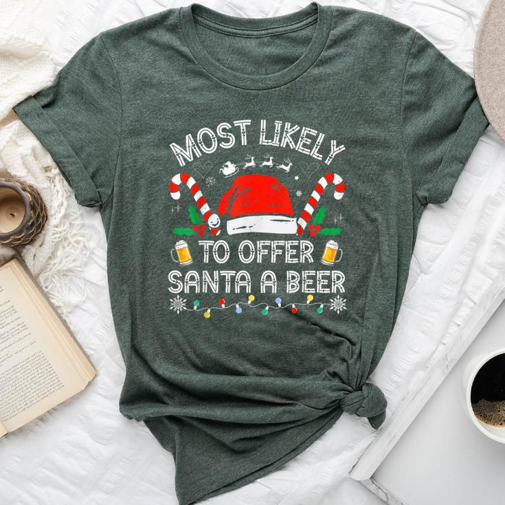 Most Likely To Offer Santa A Beer Family Matching Men Bella Canvas T-shirt