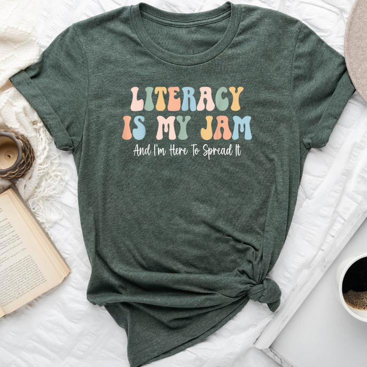 Literacy Is My Jam Reading Interventionist Literacy Teacher Bella Canvas T-shirt