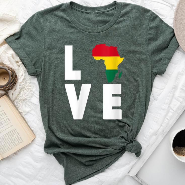Love Africa Map Afrikan Pride African Diaspora Ancestry Ryg Bella Canvas T-shirt