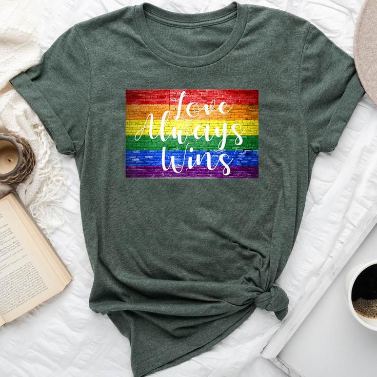 Love Always Wins Gay Pride Rainbow Graffiti Cfd Lettering Bella Canvas T-shirt