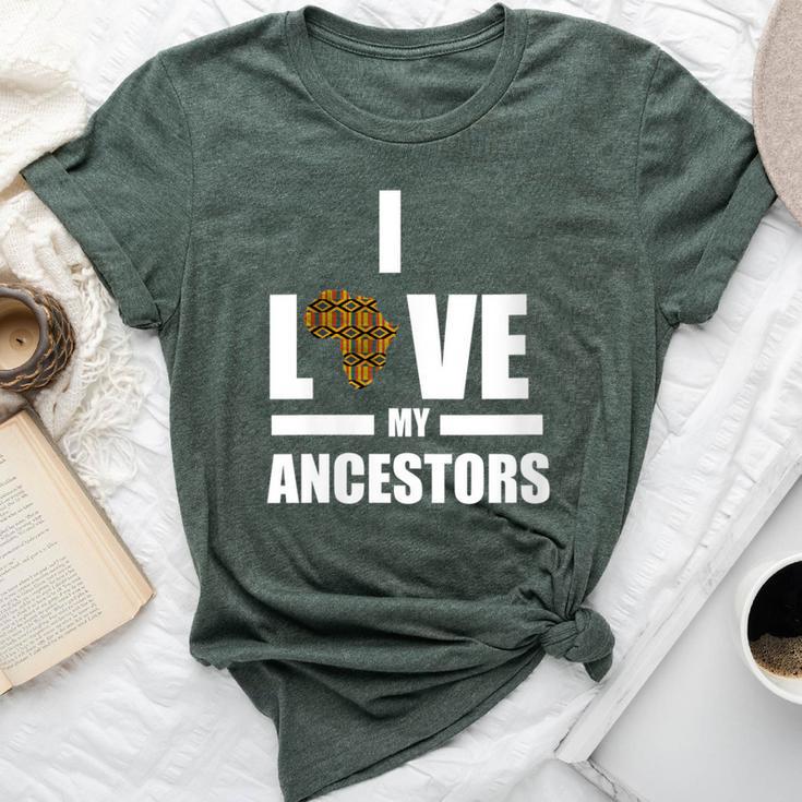 I Love My Ancestors Kente Pattern African Style Bella Canvas T-shirt