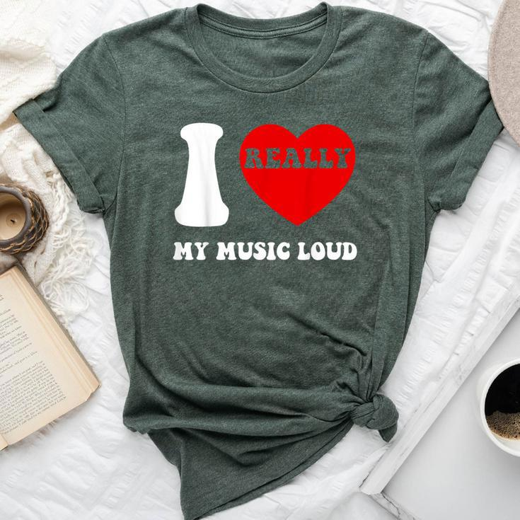 I Love My Music I Heart My Music Loud Vintage Bella Canvas T-shirt