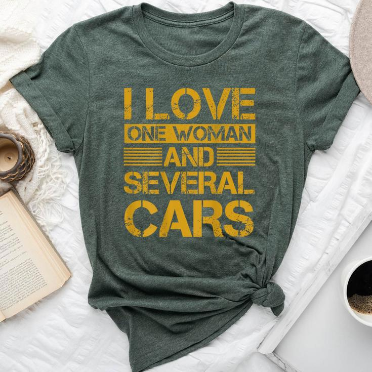 I Love One Woman And Several Cars On Back Bella Canvas T-shirt