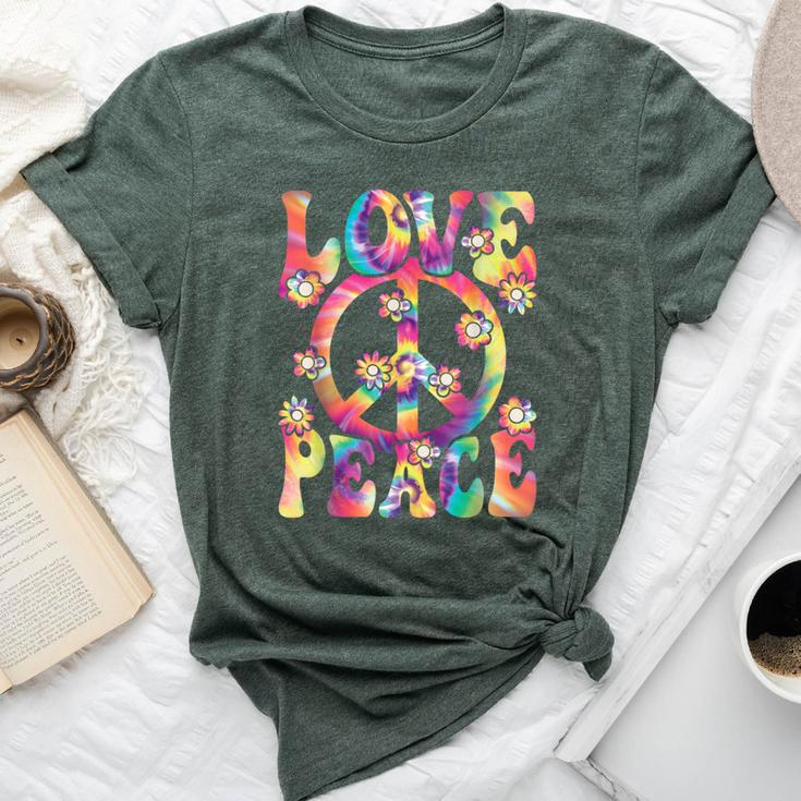 Love Peace Sign 60S 70S Outfit Hippie Costume Girls Bella Canvas T-shirt