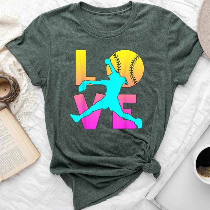 I Love Softball- Pitcher Cute N Girl Women Bella Canvas T-shirt