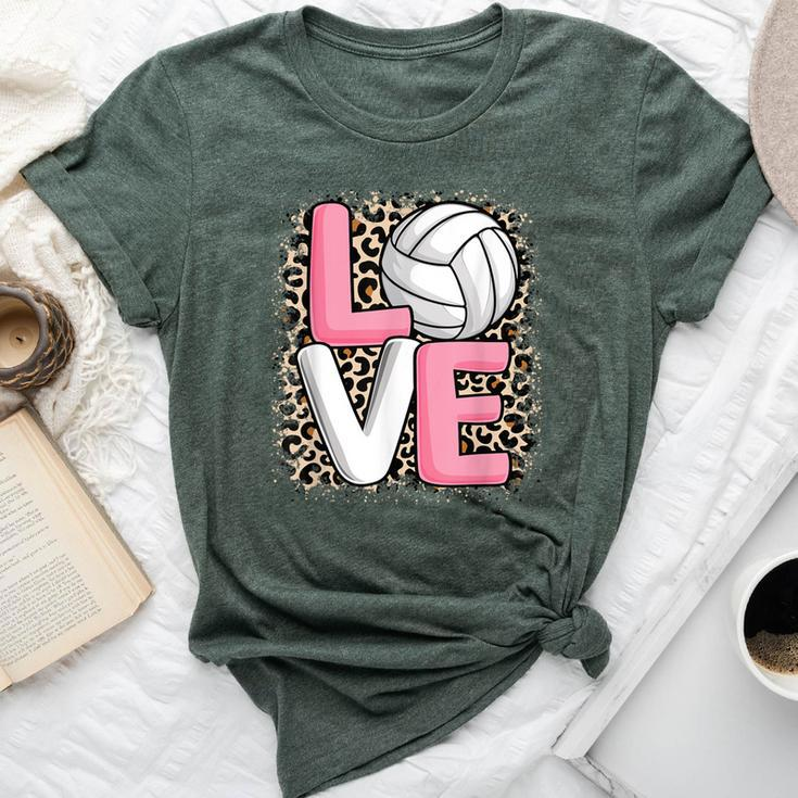 Love Volleyball Leopard Print Girls Volleyball Lover Bella Canvas T-shirt