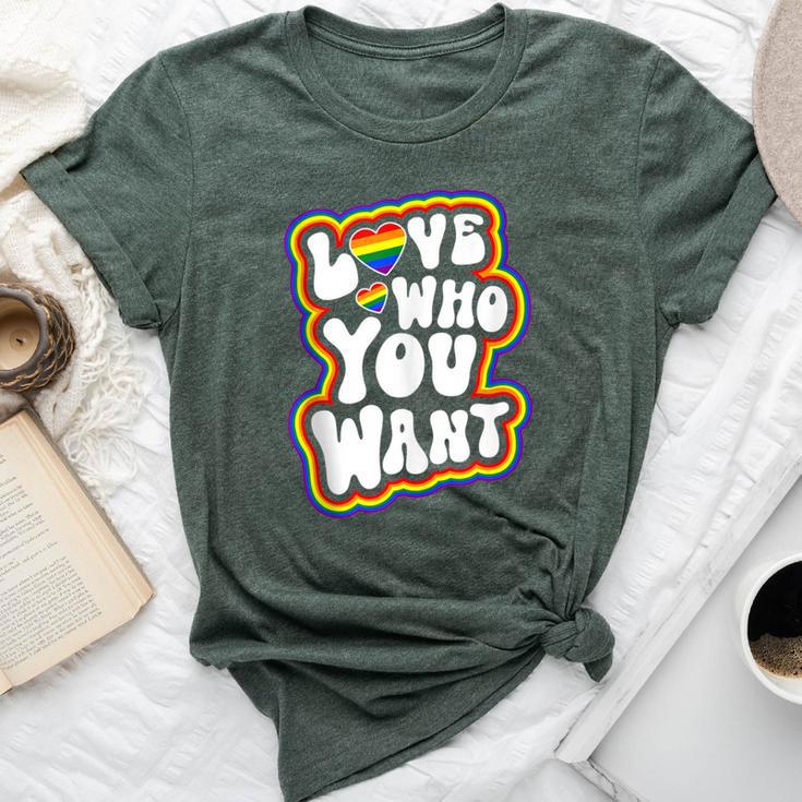 Love Who You Want Gay Pride Lgbt Rainbow Bella Canvas T-shirt