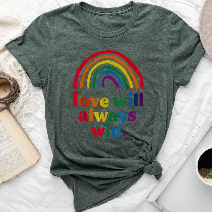 Love Will Always Win Pride Rainbow Kid Child Lgbt Quote Fun Bella Canvas T-shirt