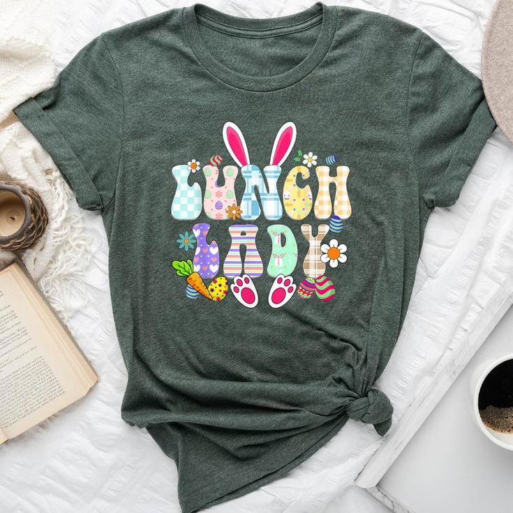 Lunch Lady Egg Easter Day Floral Bunny Bella Canvas T-shirt