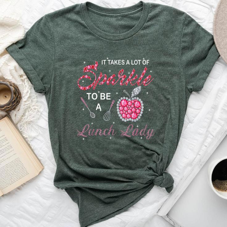 Lunch Lady Woman Cafeteria Worker Takes Sparkle Bella Canvas T-shirt