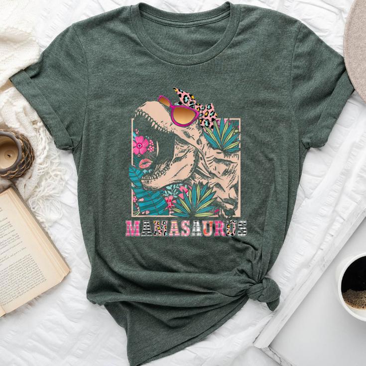 Mamasaurus Rex Mom Dinosaur Leopard Flower T-Rex Mama Saurus Bella Canvas T-shirt