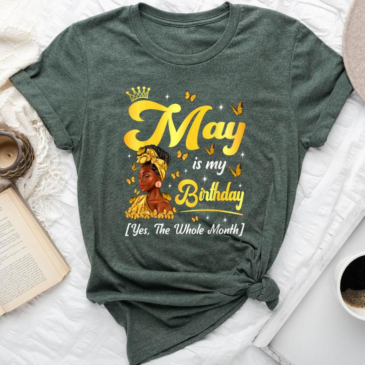 May Is My Birthday African American Woman Birthday Queen Bella Canvas T-shirt