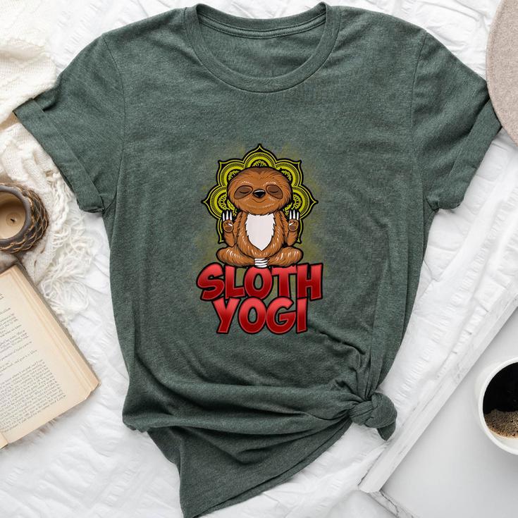 Meditating Sloth Yoga Pose Animal Zen Yogi Namaste Bella Canvas T-shirt