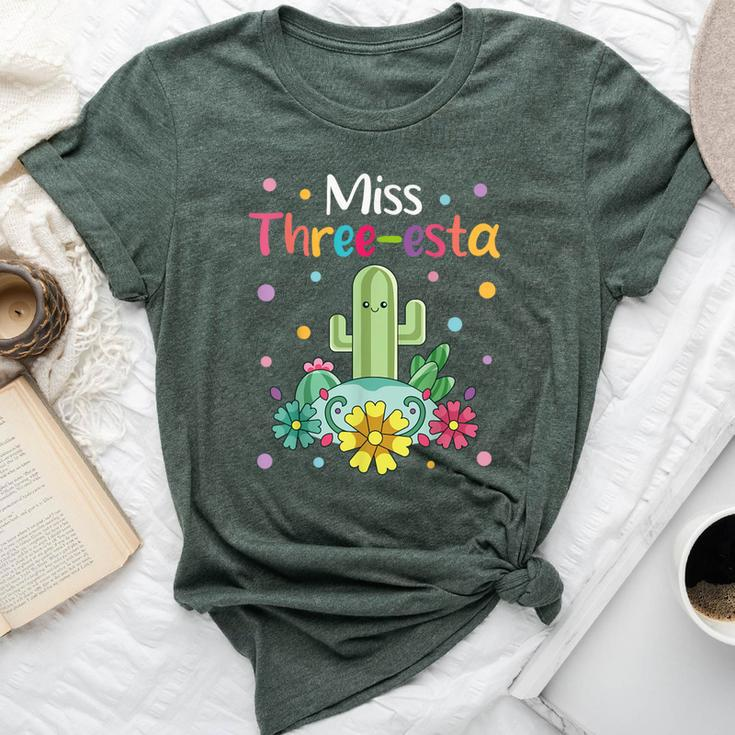 Miss Three-Esta Fiesta Cactus 3Rd Birthday Party Outfit Bella Canvas T-shirt