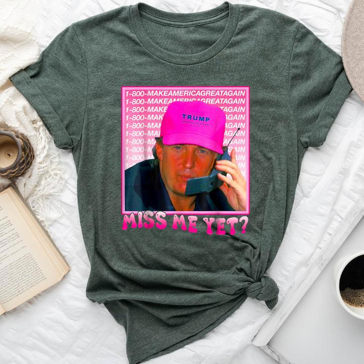 Miss Me Yet Donald Trump 2024 Holding Phone Call Pink Bella Canvas T-shirt