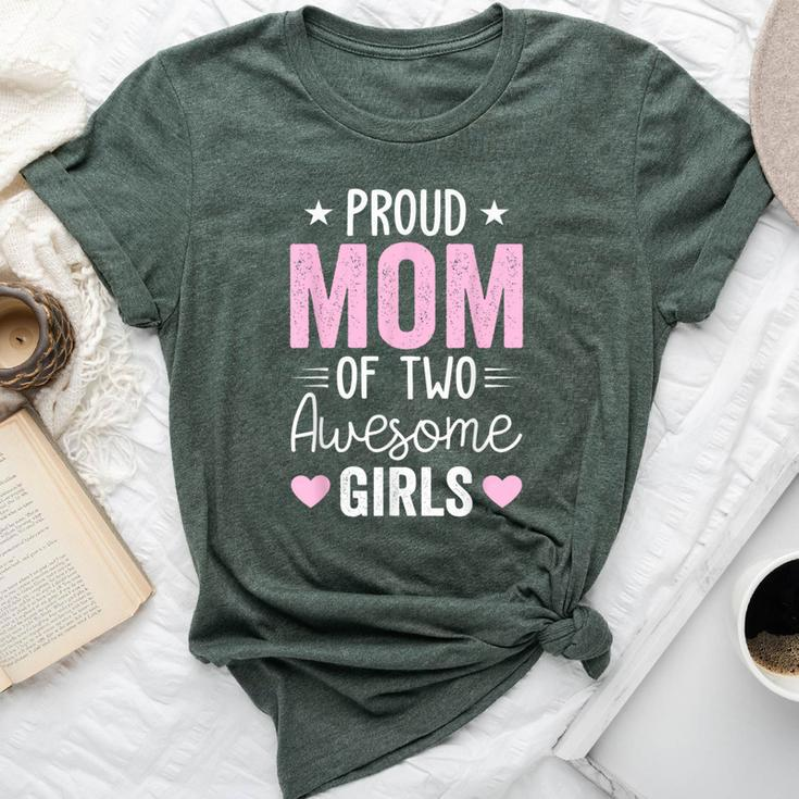Mom Of 2 Girls Two Daughters Mother's Day Bella Canvas T-shirt