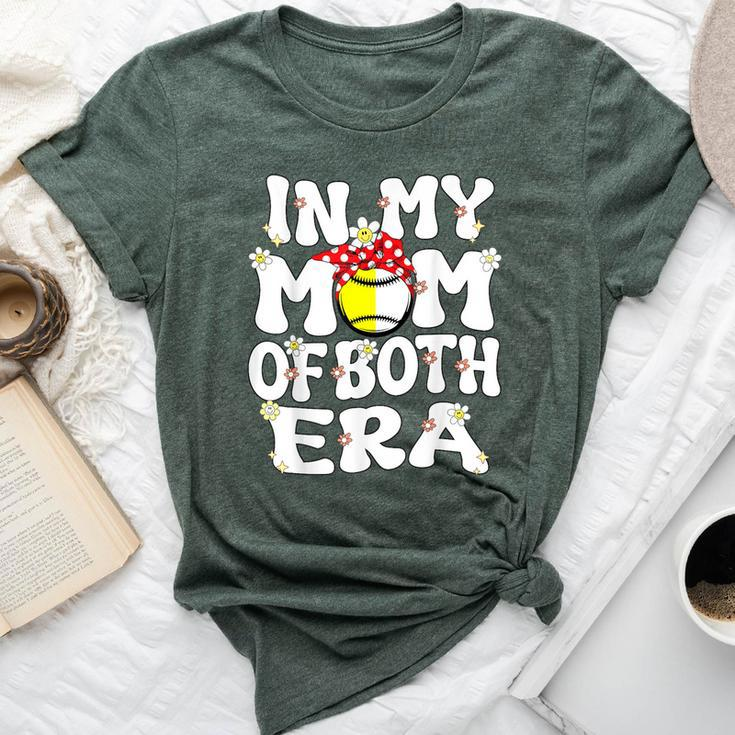 In My Mom Of Both Era Retro Baseball Softball Mom Mother Day Bella Canvas T-shirt