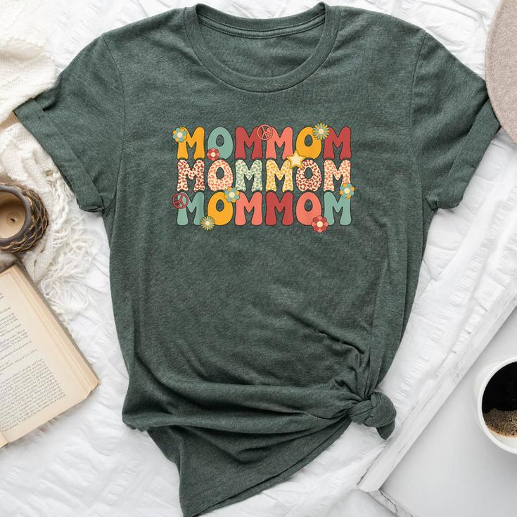 Mommom Grandma Groovy Mommom Grandmother Bella Canvas T-shirt