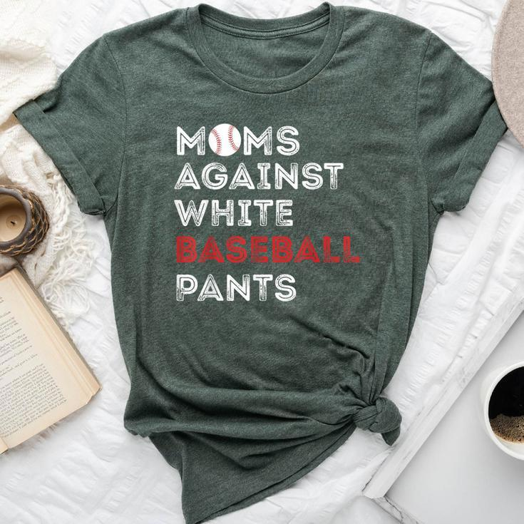 Moms Against White Baseball Pants Baseball Mom Women Bella Canvas T-shirt