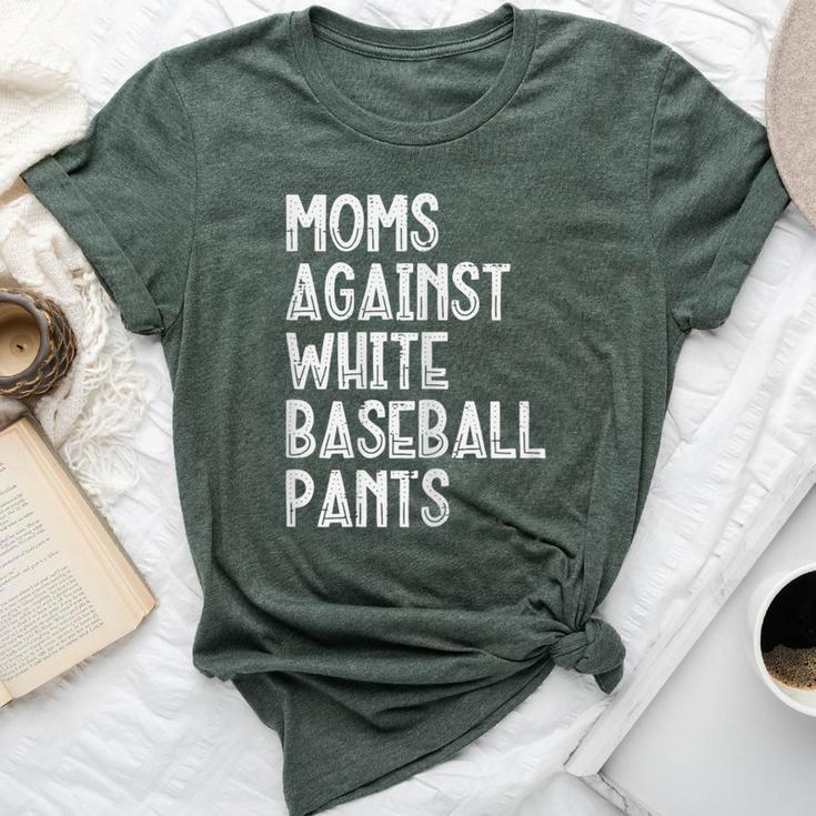Moms Against White Baseball Pants Mommy Mama Women Bella Canvas T-shirt