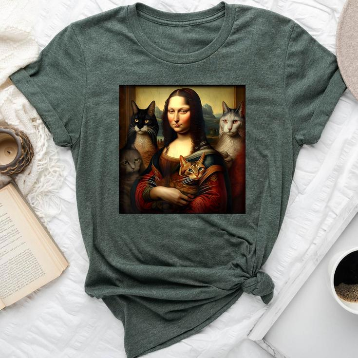 Mona Lisa Leonardo Da Vinci Cat Lady Cat Mom Cat Lover Bella Canvas T-shirt