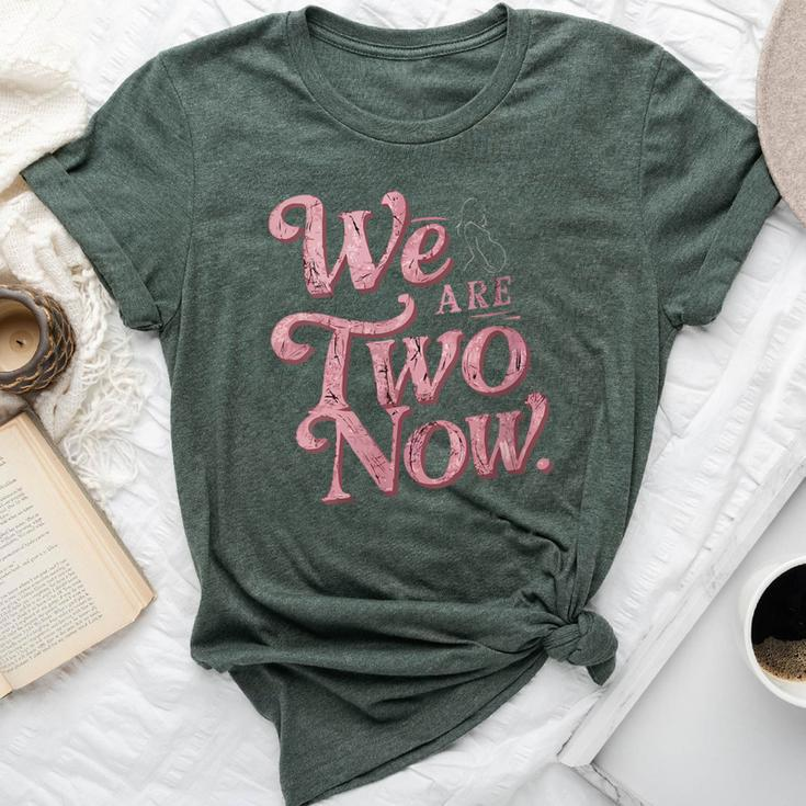 Mother's Day We Are Two Now Pregnancy Announcement Vintage Bella Canvas T-shirt