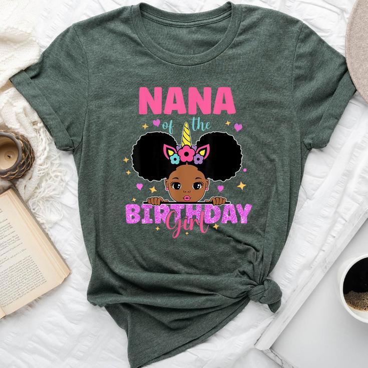 Nana Of The Birthday Girl Melanin Afro Unicorn Princess Bella Canvas T-shirt