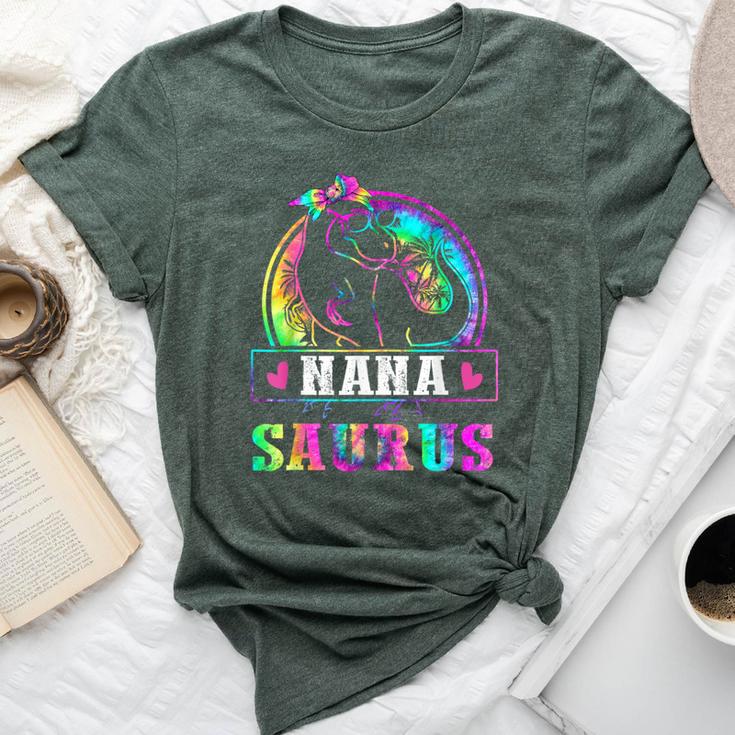 Nanasaurus Dinosaur Nana Saurus Family Matching Tie Dye Bella Canvas T-shirt