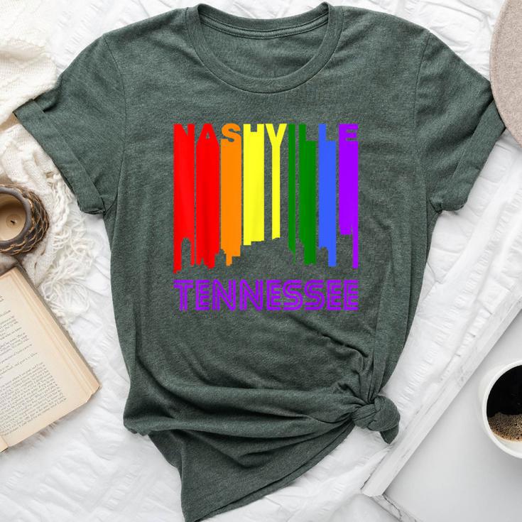 Nashville Tennessee Lgbtq Gay Pride Rainbow Skyline Bella Canvas T-shirt