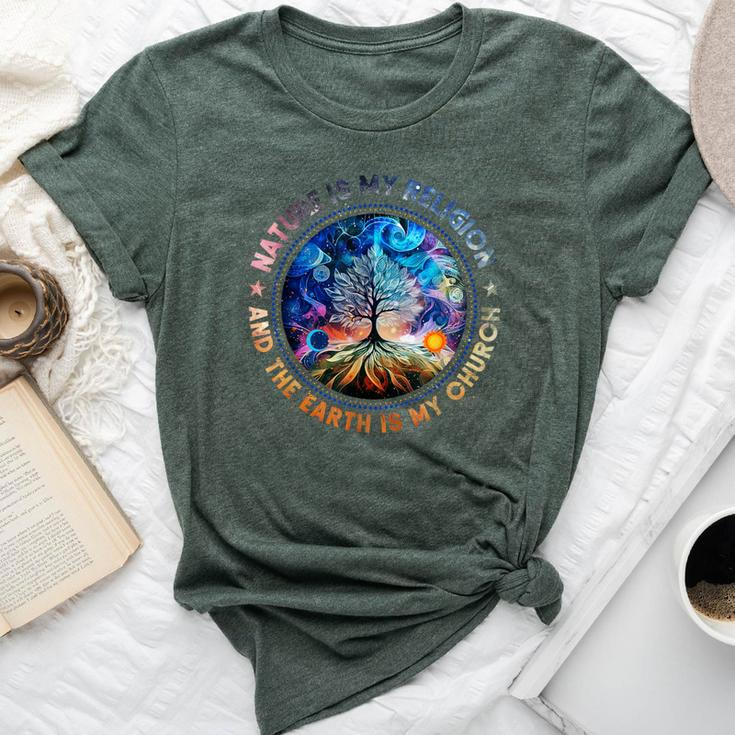Nature Is My Religion The Earth Is My Church Mandala Tree Bella Canvas T-shirt