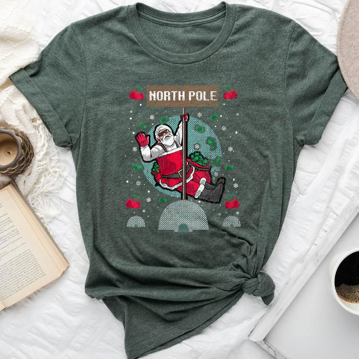 North Pole Dancer Pole Dancing Santa Claus Ugly Christmas Bella Canvas T-shirt