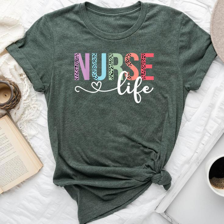 Nurse Life Rn Lpn Cna Leopard Nurse Week Healthcare Bella Canvas T-shirt