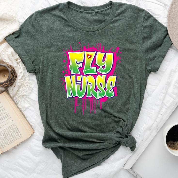 Nursing 80S 90S Hip Hop Fly Nurse Graffiti Style Bella Canvas T-shirt